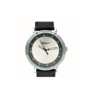 Silver Colour Case Black Colour Strap Ladies Watch