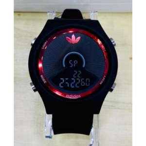 Calgary Digital Black Dial Watch Red