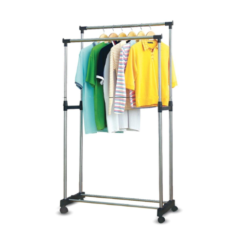 Double Pole Cloth Rack Telescopic Clothes Hanger Quickee