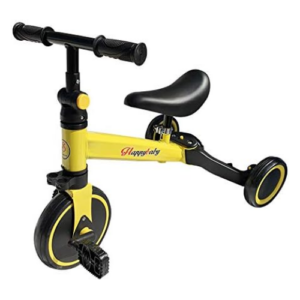 Lightweight 3-in-1 Kids Balance Bicycle Tricycle in Yellow Colour