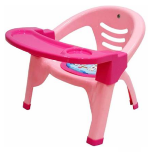 Miss & Chief Baby Chair with Tray Strong and Durable Plastic Chair for Kids/Plastic School Study Chair/Feeding Chair for Kids,Portable With Soft Cusion And Sound Whistle