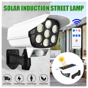 2 In1 77 SMD Solar Powered Light Security Simulation Dummy Camera Solar Light Outdoor Street Spotlight