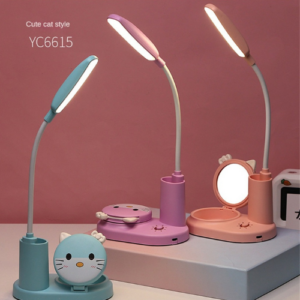 LED Lamp With Mirror And Stationery Holder (012651)