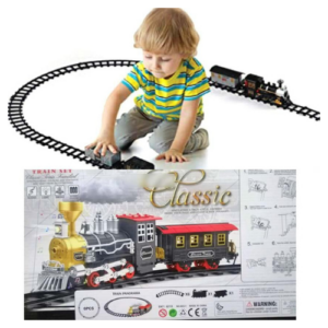 Train Set For Kids With Smoke Lights And Sounds, Electric Railway Toy