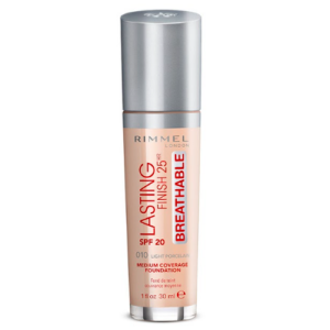 An Image of Rimmel London Lasting Finish 25hr Foundation 010 Light Porcelain SPF 20 30ml (Non Carded)