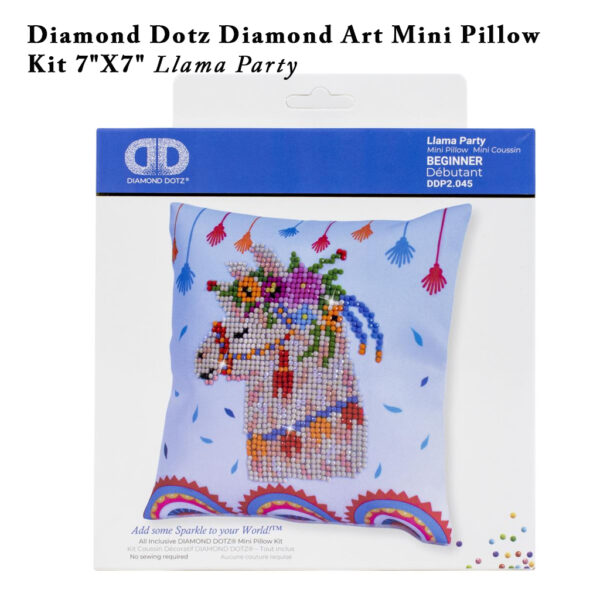 Diamond Dotz Diamond Art Mini Pillow Kit Llama Party