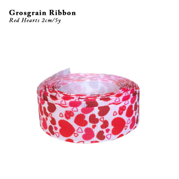 Grosgrain Ribbon Red Hearts