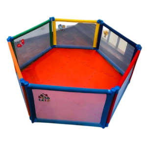 6 Panel Playpen (5ft - Portable with Puzzle Mat) - Tourina