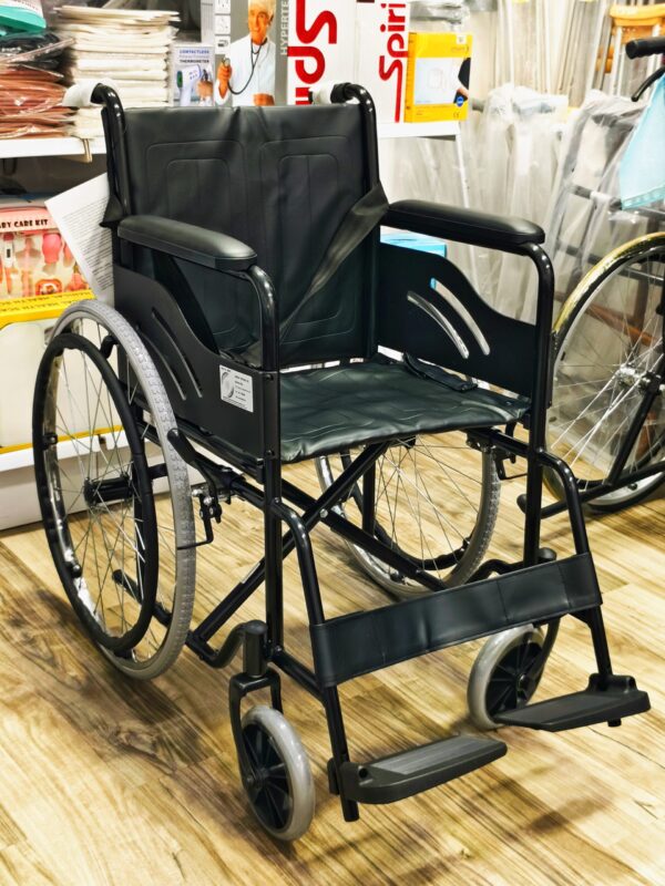 Wheel Chair Powder Coated Black Edition With Seat Belt - Image 2